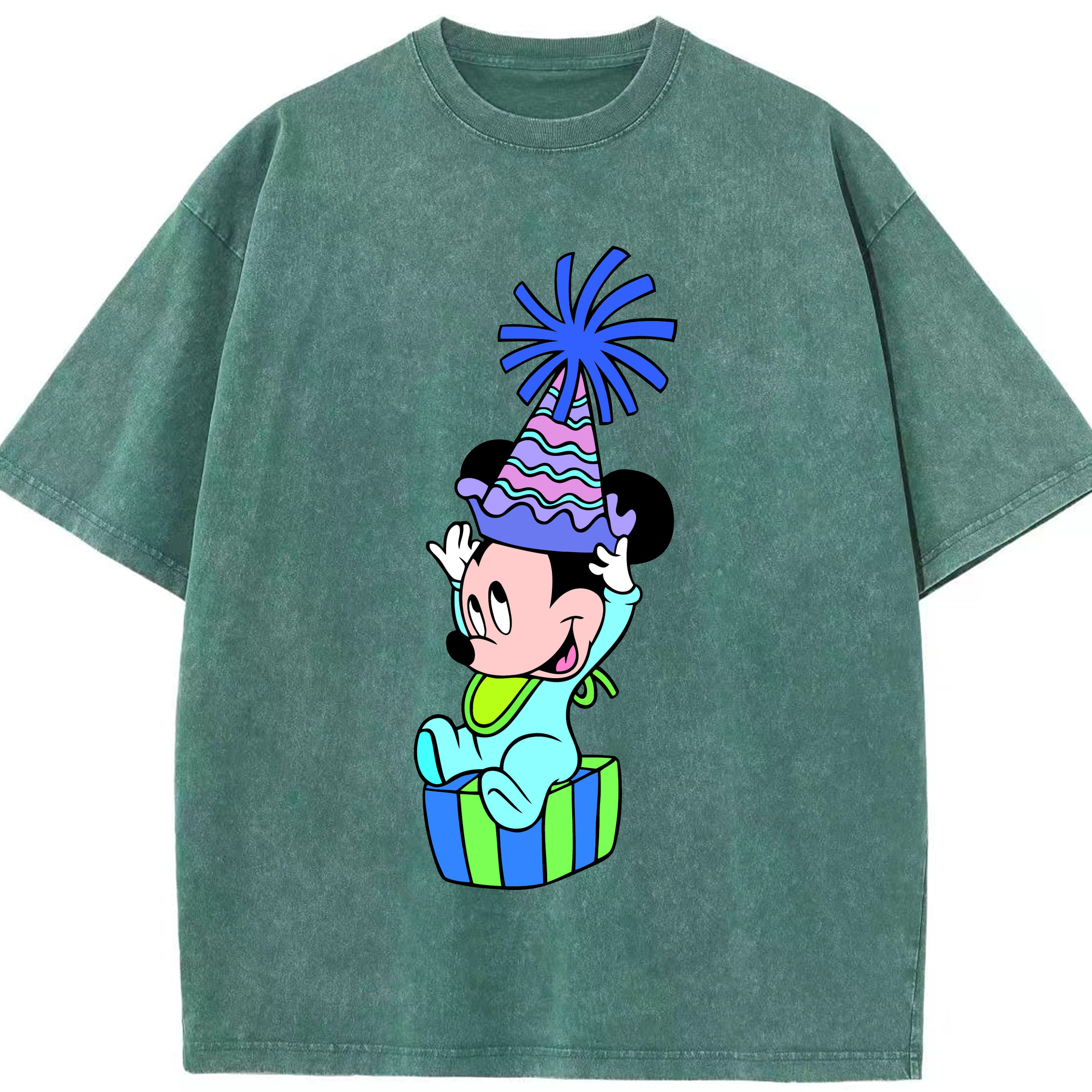 （画像用） ミッキーマウス Mickey Mouse 綿100% ヴィンテージ風 半袖Tシャツ（フロントプリント）